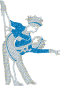 Preview: Strass-Motiv Tanzpaar Pose blau