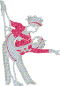 Preview: Strass-Motiv Tanzpaar Pose pink