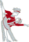 Preview: Strass-Motiv Tanzpaar Pose rot