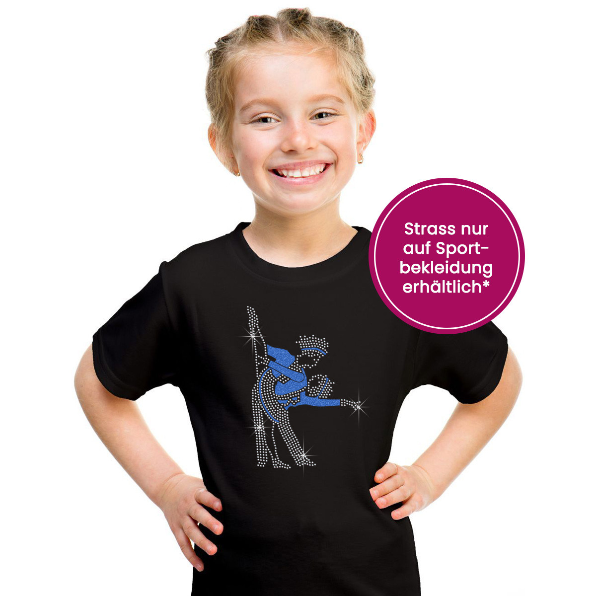 Preview: Strass-Motiv Tanzpaar Pose blau