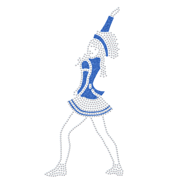 Strass Mariechen Grundstellung blau