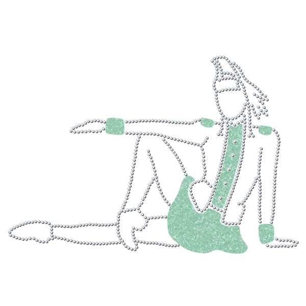 Strass-Motiv Mariechen Sitzpose mint