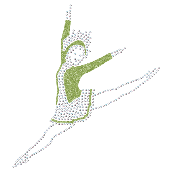 Preview: Strass-Motiv Mariechen Sprung grün