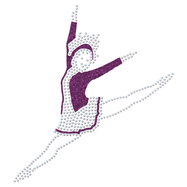 Strass-Motiv Mariechen Sprung lila