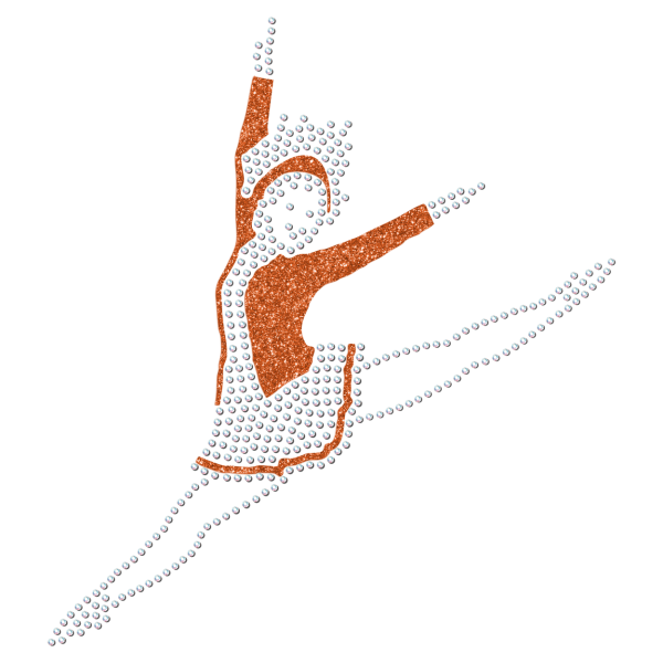 Strass-Motiv Mariechen Sprung orange