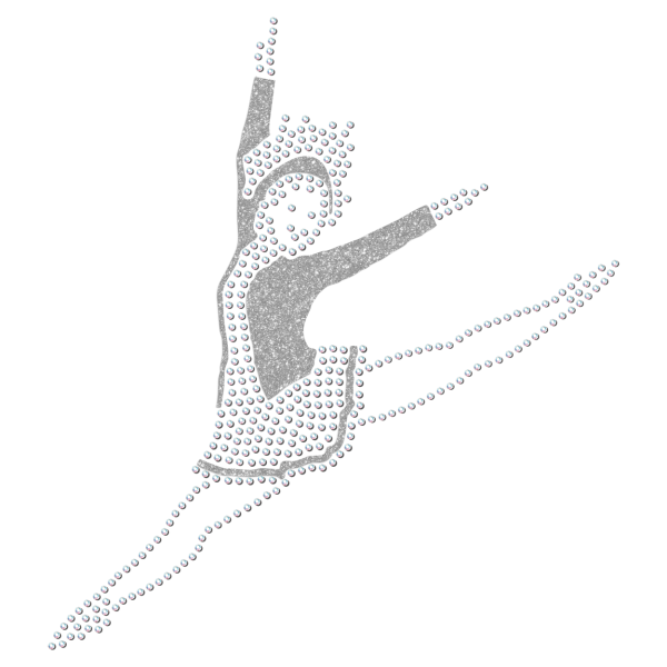 Strass-Motiv Mariechen Sprung silber