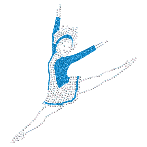 Strass-Motiv Mariechen Sprung türkis