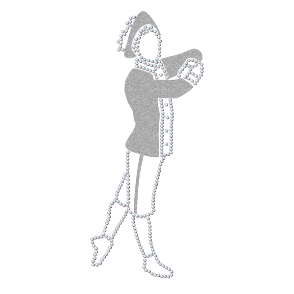 Strass-Motiv Tanzmajor silber