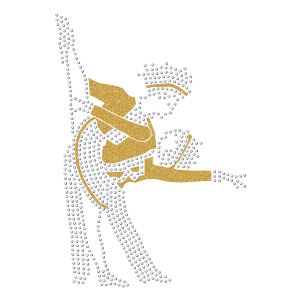 Preview: Strass-Motiv Tanzpaar Pose gold