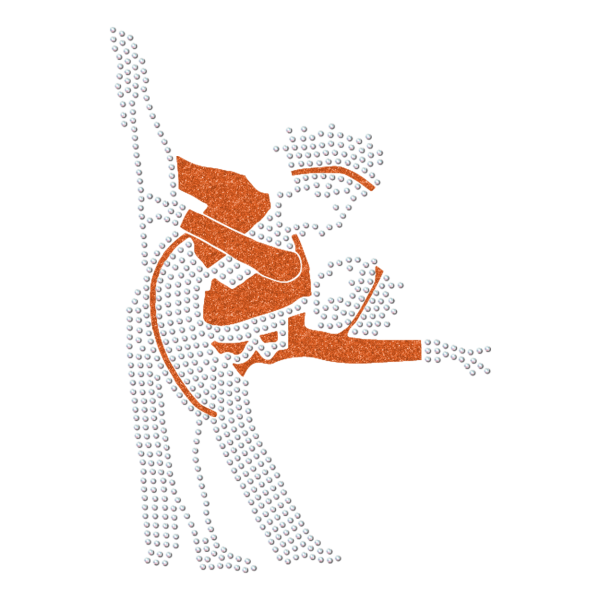Strass-Motiv Tanzpaar Pose orange