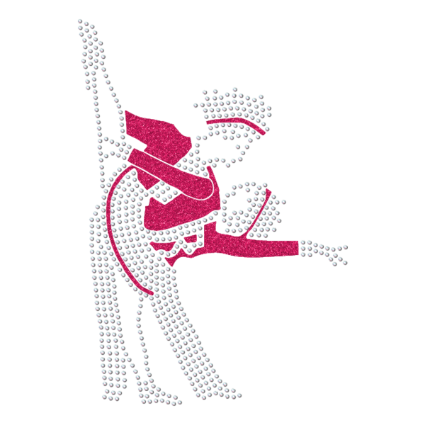 Strass-Motiv Tanzpaar Pose pink
