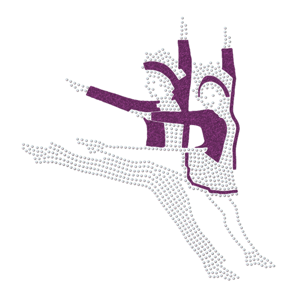 Preview: Strass-Motiv Tanzpaar Sprung lila