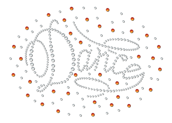 Strass-Motiv Romantic orange