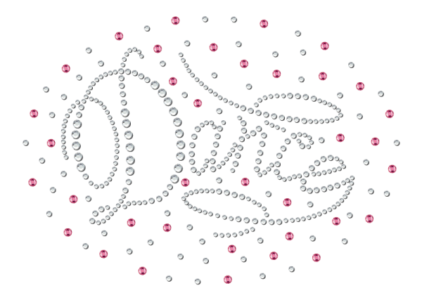 Strass-Motiv Romantic pink