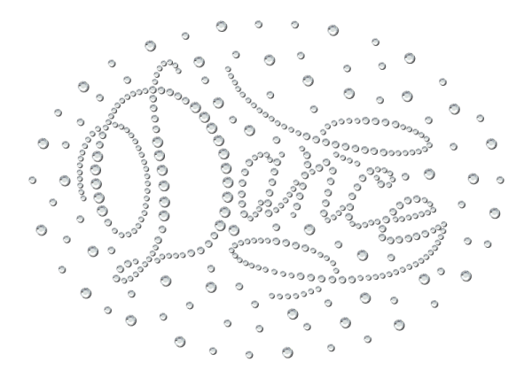 Strass-Motiv Romantic silber