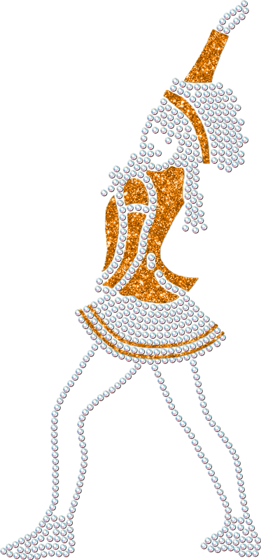 Strass Mariechen Grundstellung orange