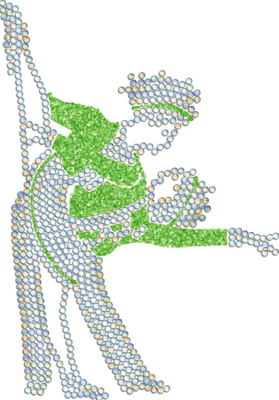 Strass-Motiv Tanzpaar Pose grün