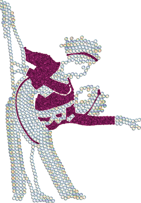 Strass-Motiv Tanzpaar Pose lila