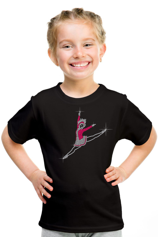 Preview: Strass-Motiv Mariechen Sprung pink