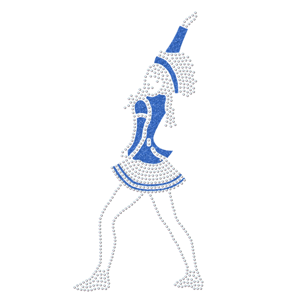 Strass Mariechen Grundstellung blau