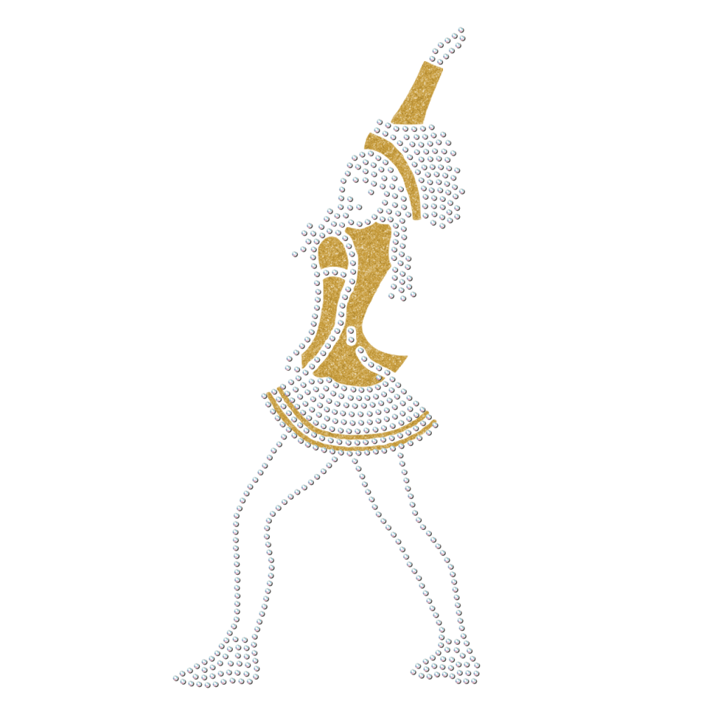 Strass Mariechen Grundstellung gold