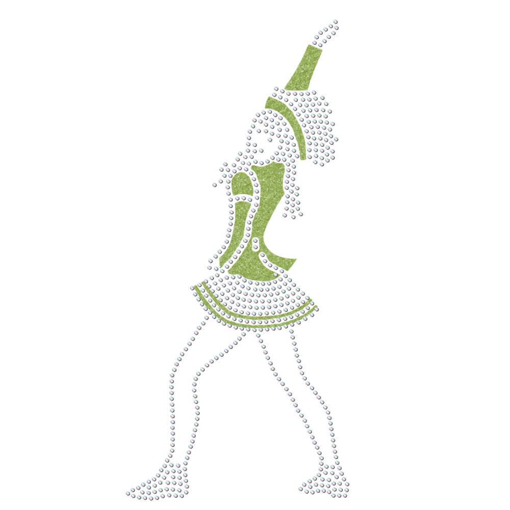 Strass Mariechen Grundstellung grün