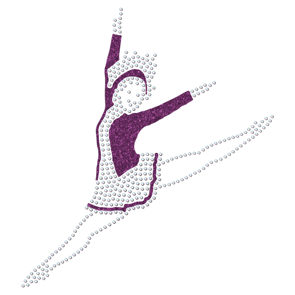 Strass-Motiv Mariechen Sprung lila