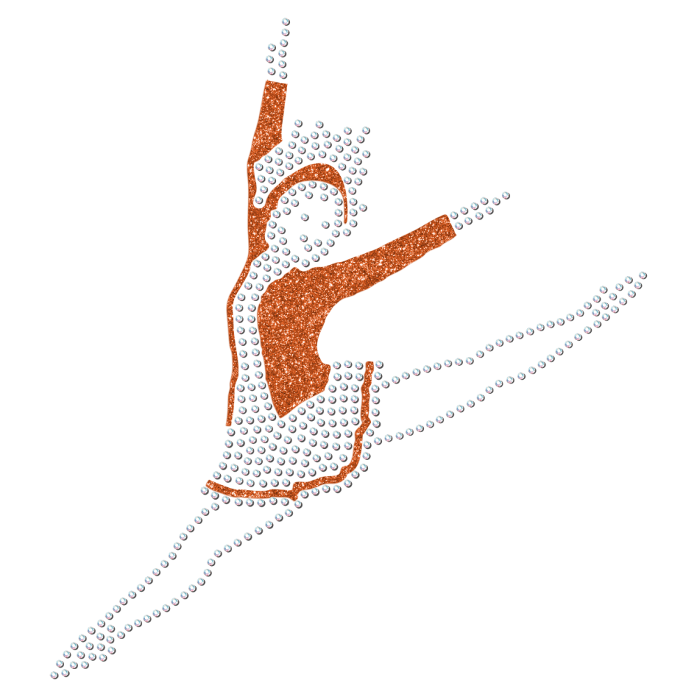 Strass-Motiv Mariechen Sprung orange