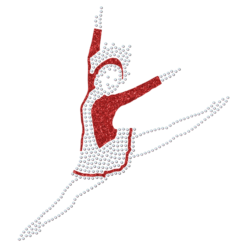 Strass-Motiv Mariechen Sprung rot