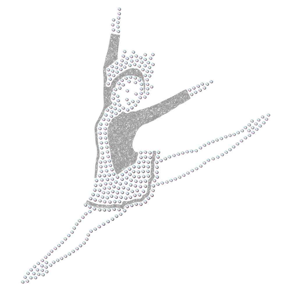 Strass-Motiv Mariechen Sprung silber