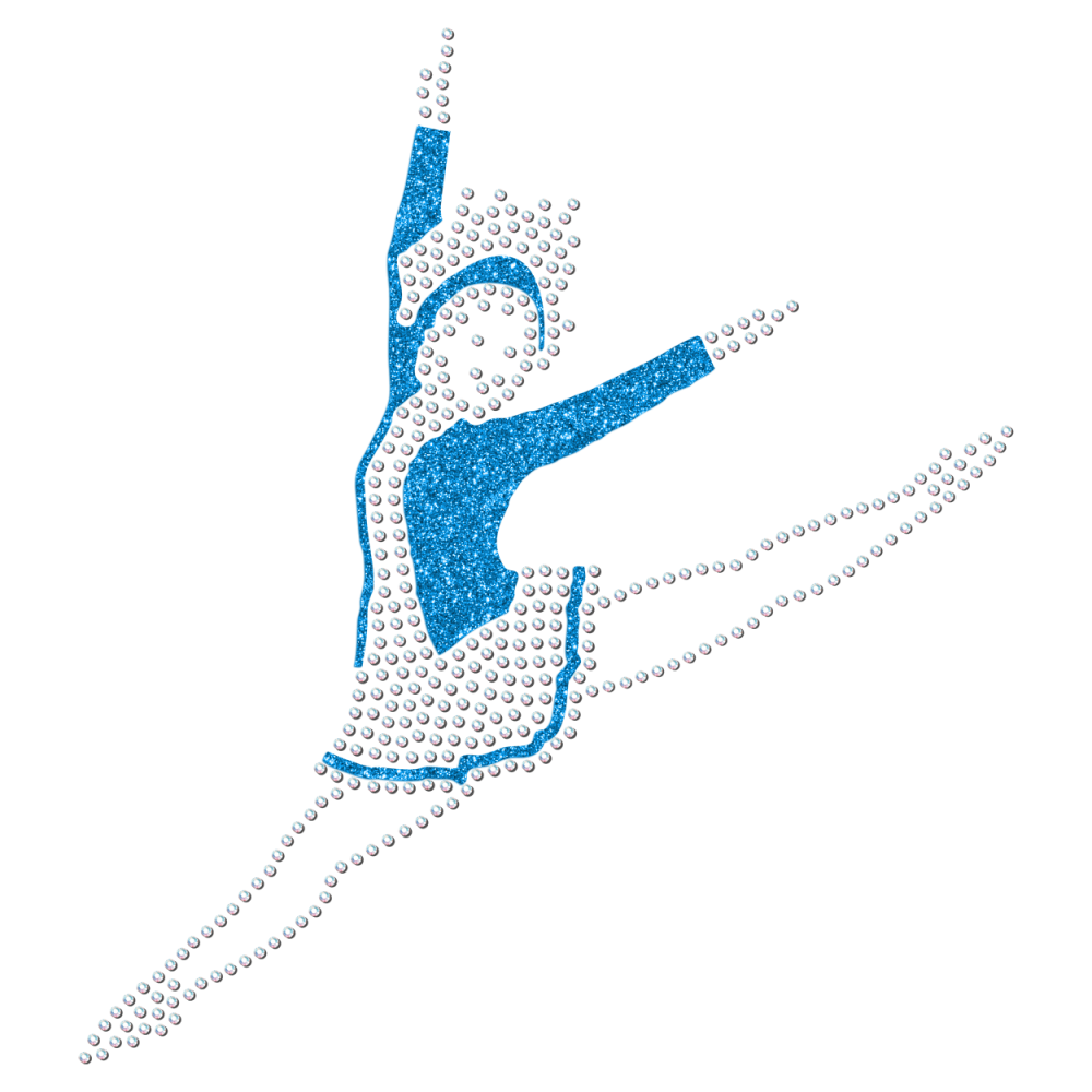 Strass-Motiv Mariechen Sprung türkis