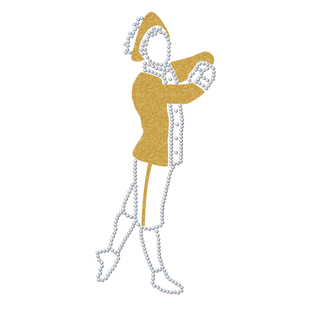 Strass-Motiv Tanzmajor gold