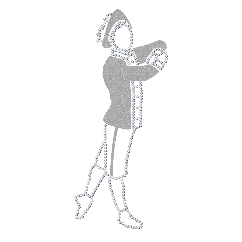 Strass-Motiv Tanzmajor silber