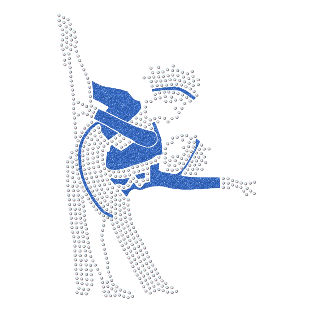 Strass-Motiv Tanzpaar Pose blau