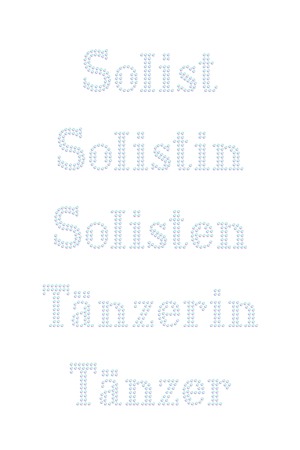 Strass-Schriftzug gerade