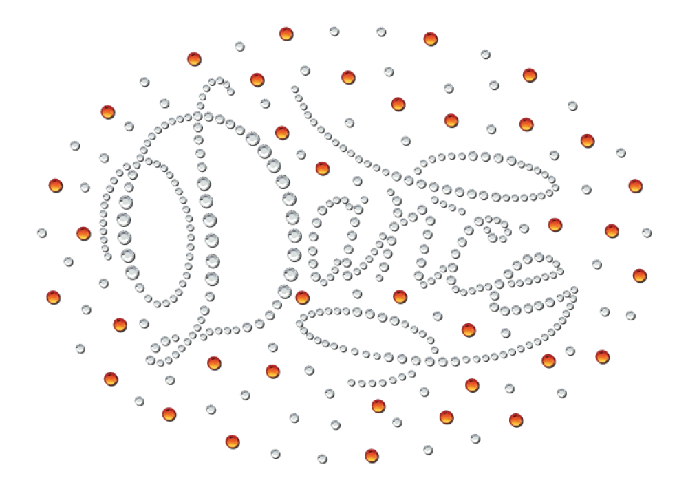 Strass-Motiv Romantic orange