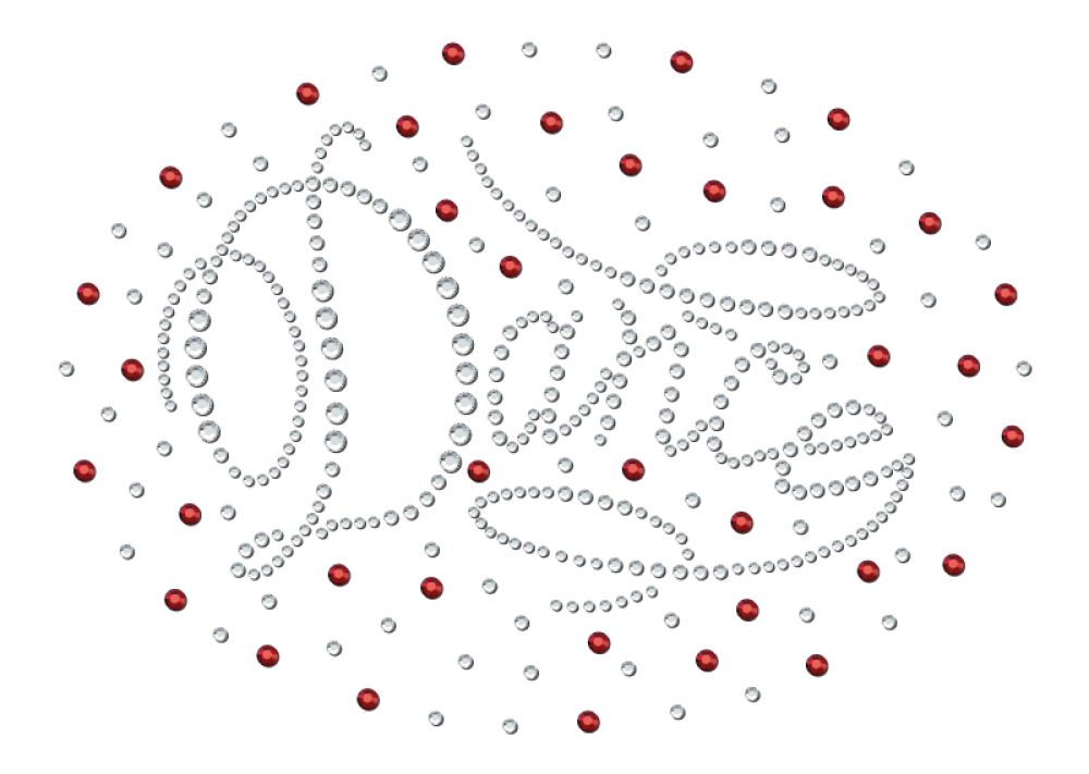 Strass-Motiv Romantic rot