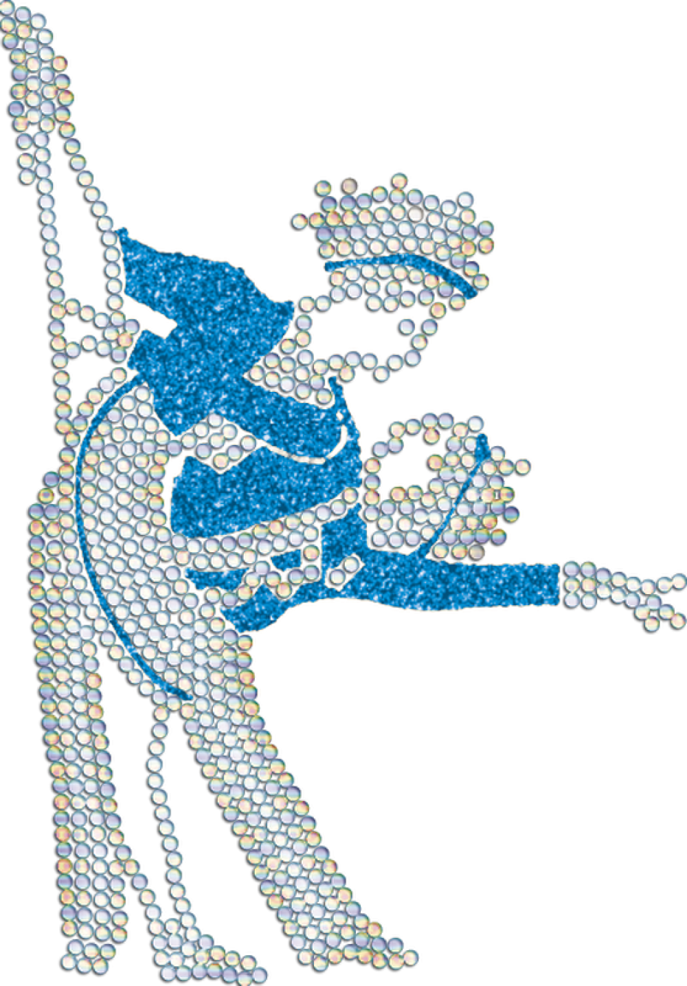 Strass-Motiv Tanzpaar Pose blau