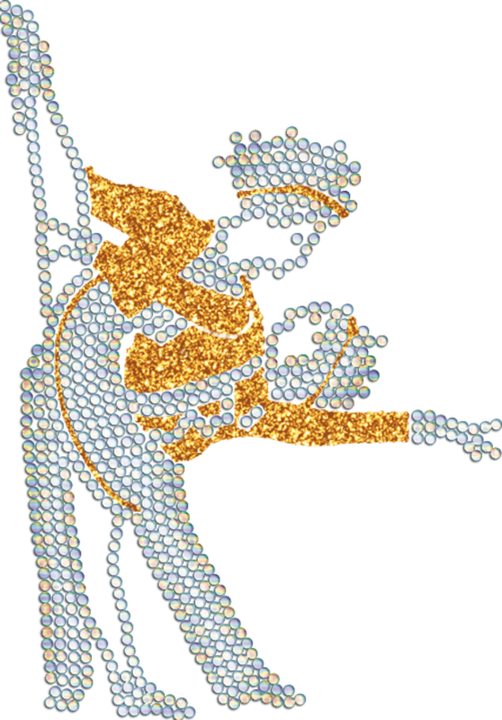 Strass-Motiv Tanzpaar Pose gold