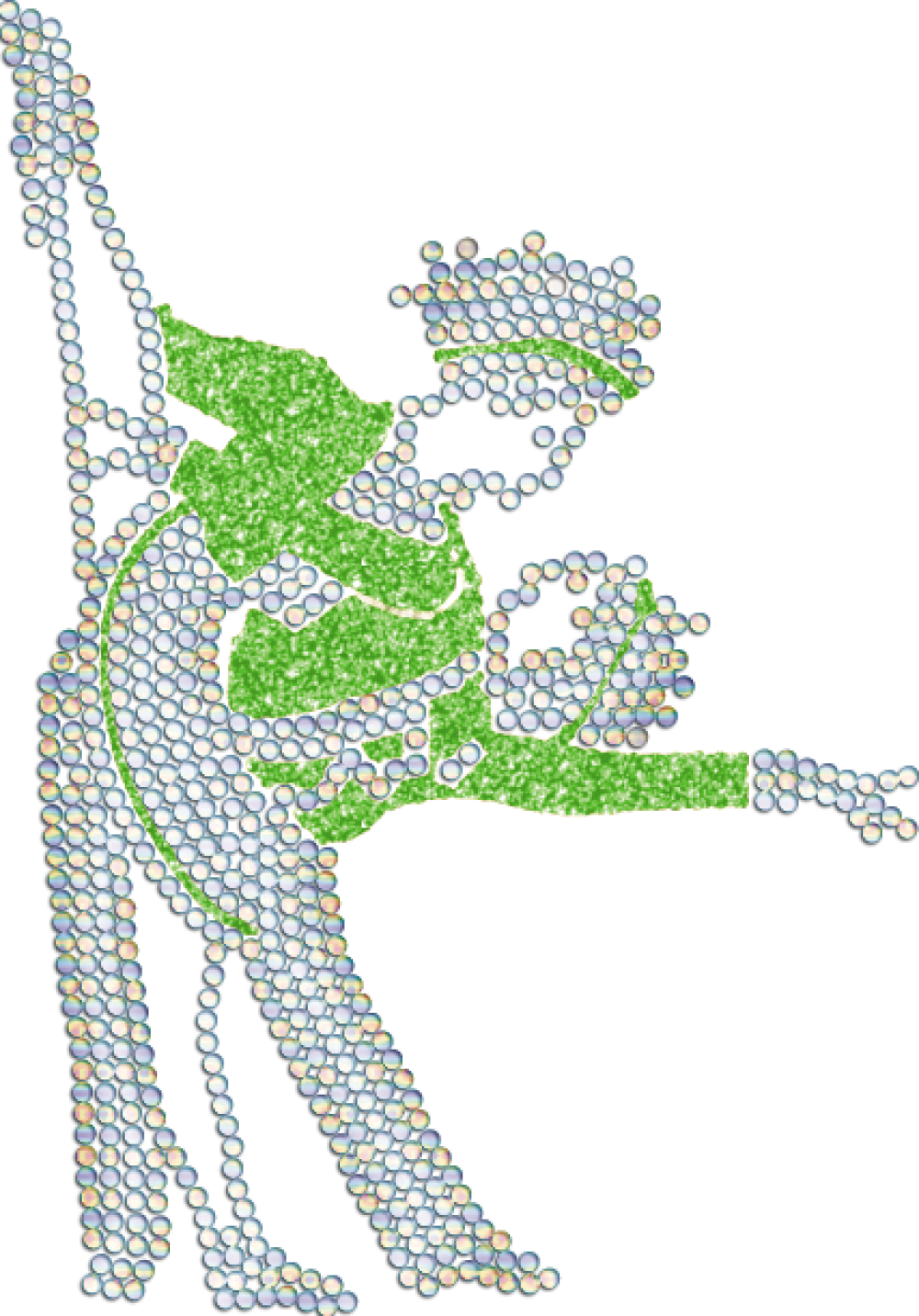 Strass-Motiv Tanzpaar Pose grün