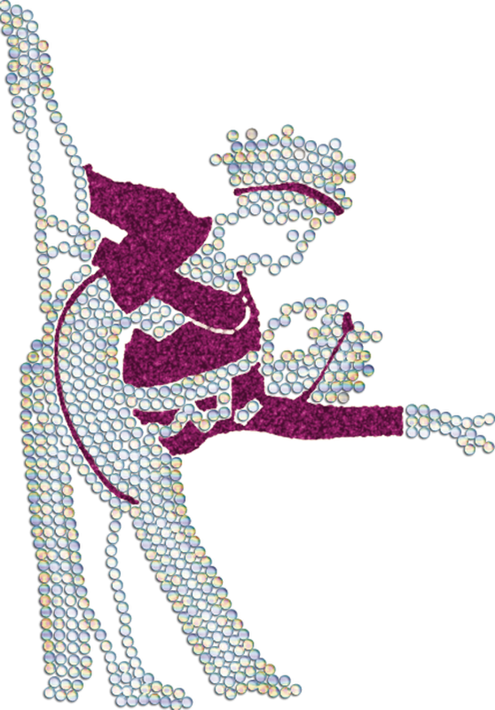Strass-Motiv Tanzpaar Pose lila