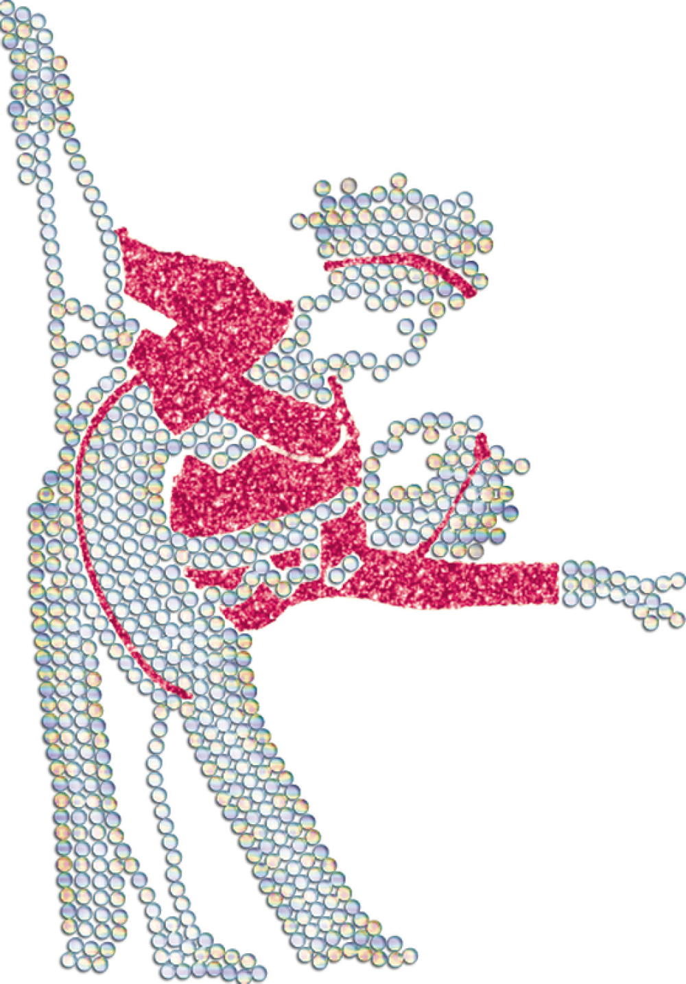 Strass-Motiv Tanzpaar Pose pink