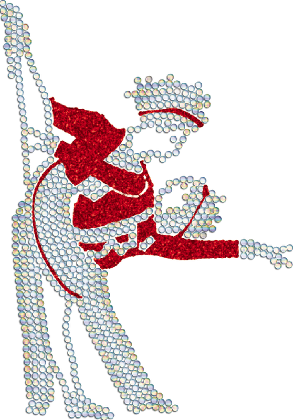 Strass-Motiv Tanzpaar Pose rot