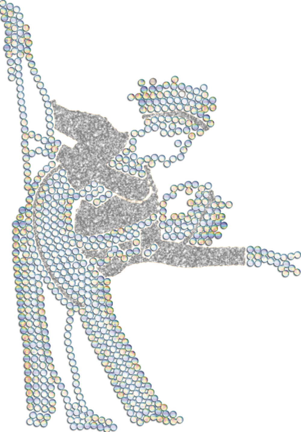 Strass-Motiv Tanzpaar Pose silber